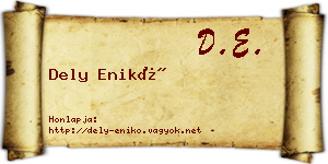 Dely Enikő névjegykártya